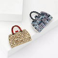 Carnival Garment Cute Rhinestone Bag Shape Brooch Pins for Lady Clothes Accessories