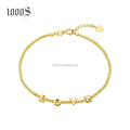 Popular Personalized 18K Real Gold Letter Name Bracelet for Women Girl Jewelry Gift Customized Trendy Design