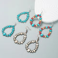 Europe Trendy Turquoise Exaggerated  Large Earrings Luxury Geometric Stone Exaggerated Stud Earrings for Women