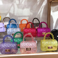 Little Girls Mini Jelly Purse Candy Color Transparent Small Crossbody Bag Cute Princess Handbags with Pearl Handle