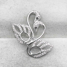 Sterling Silver 5*7/6*8mm Semi Mount Pendant Empty Frame Blank Support Claw Setting S925 Base Without Center Stone for DIY Inlay