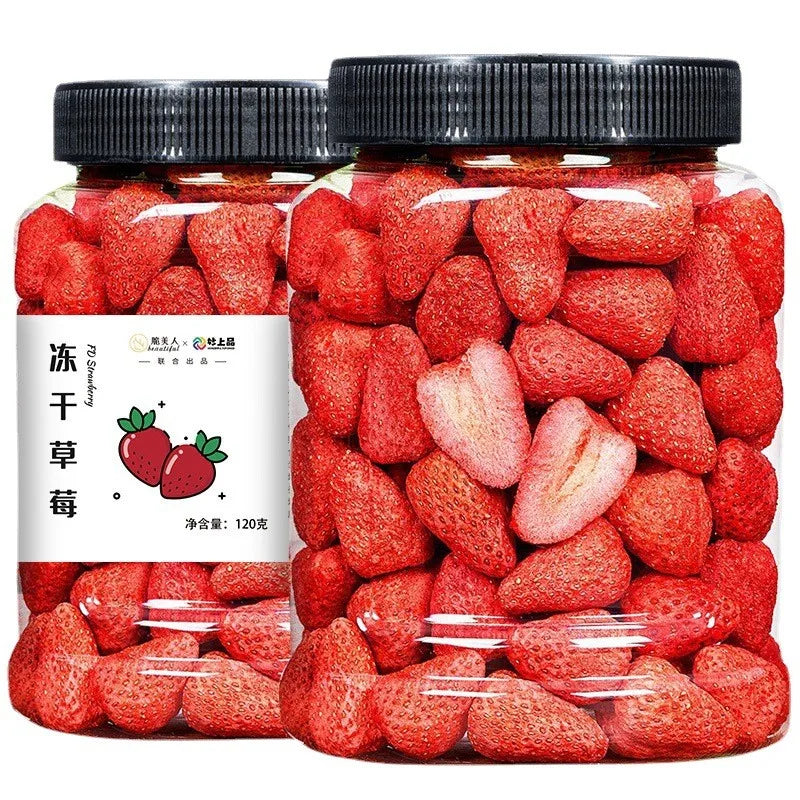 120gram Plastic Bottle Crispy Freeze Dried Sliced Strawberries Chinese Strawberry Snacks