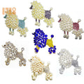 2023 Luxury Crystal Rhinestone Pearl Poodle Dog Animal Brooch Women
