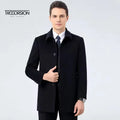 High Quality Men's Winter Wool Slim Waterproof Jacket with Fleece Lining Warm Fashion Design Businessman Office Style Insulated