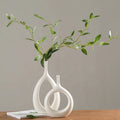 Nordic Creative White Ceramic Vase Personalized Home Living Room Flower Ornaments Set