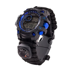 Outdoor High Quality Adjustable Multifunctional 50 Meters Water Resistant Paracord Survival Watch for Camping Adventure