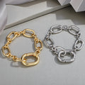 Wholesale Unisex Vintage Gold Plated Dainty Thick Big Chain Bracelets Hip Hop Exaggerated Chunky Gold Bracelets