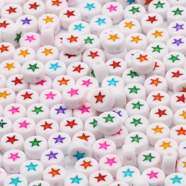Wholesale 7*4MM White/Black Color Flat Round Acrylic Letter Alphabet Beads 100 Pcs/bag Kuoyu for Jewelry Bracelet DIY