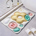 Custom 3D Printed Cartoon Bathroom Non-slip Mat Super Absorbent Diatom Mud Bath Rug