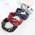 Wholesale Vintage Women Cashew Printed Headband Knotted Wide Hair Band for Girls Women Hair Accessories