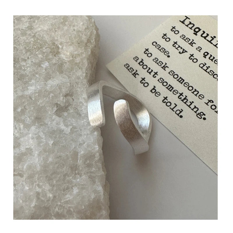 Popular Sale 925 Sterling Silver Double Layer Brushed Vintage Open Rings for Women