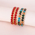 Fashion Statement 18K Gold Plated Geometric Earrings Bling Colorful Large Crystal Rhinestone Hoop Earrings
