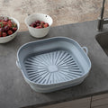 Commercial Reusable Silicone Oven Baking Tray Foldable Square Air Fryer Liner Microwave Safe Pizza Fried Chicken Box Pans Dishes