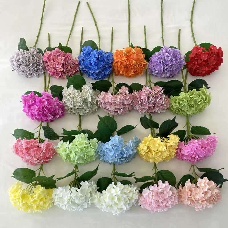 LO-210 2025 High Quality 45cm Single Stem Real Touch Latex Artificial Hydrangea Decorative Flowers