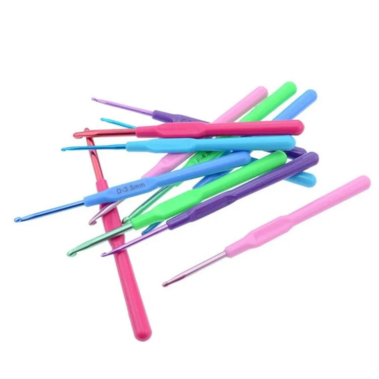 Wholesale 12Pcs Colorful Aluminum Knitting Tool Accessory Knitting Needles Crochet Hook Set