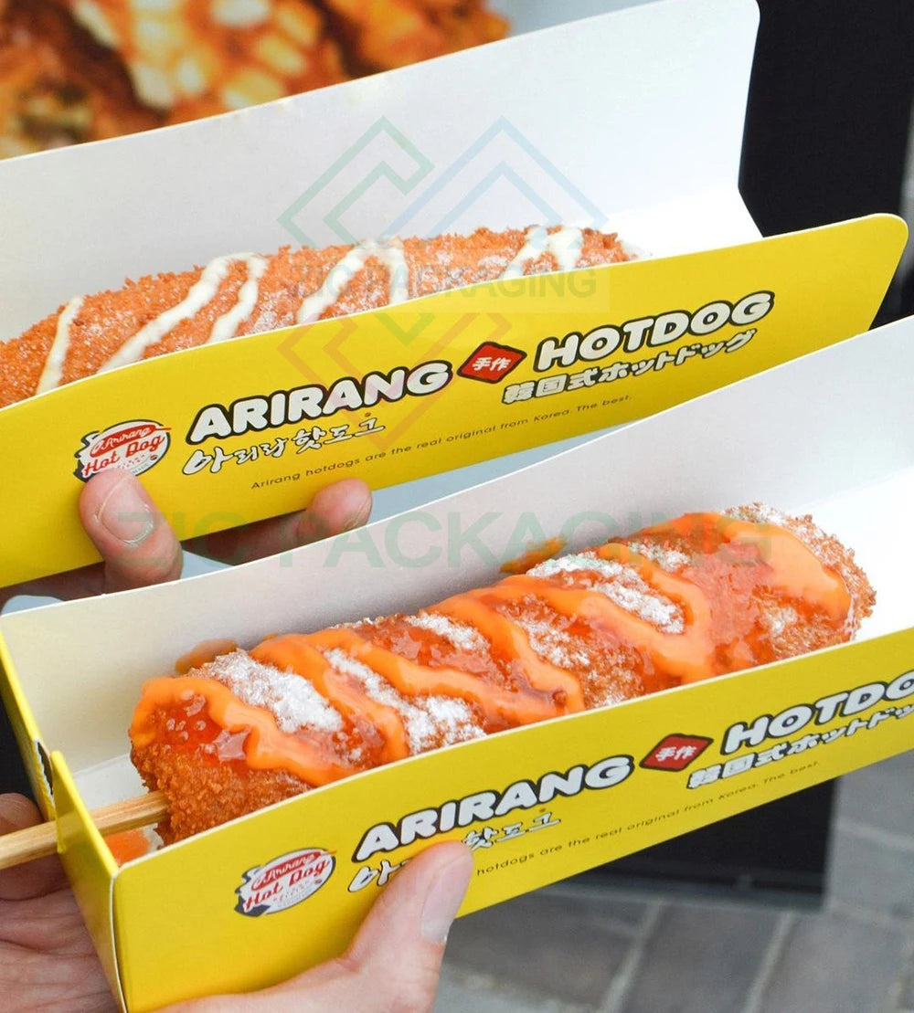 To Go Take Away Fast Food Tray Container Korean Corn Hotdog Packaging