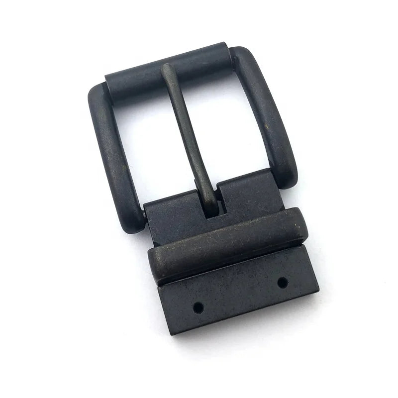 Vintage Retro Black Iron Belt for Buckle with Antique Finish Roller for Classic Leather Belts Rotating Pin