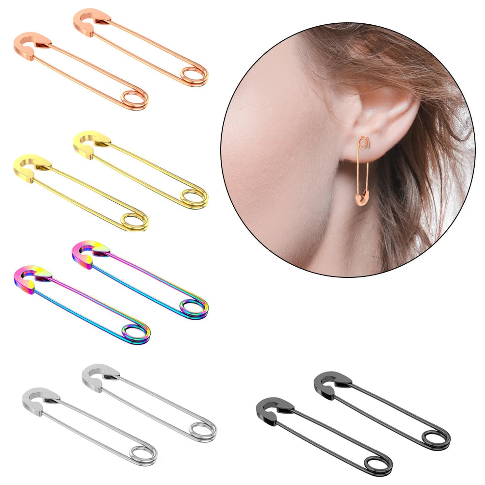 Hot Sale Fashion Stainless Steel Pin Ear Bone Nails Pierced Earrings for Women Men