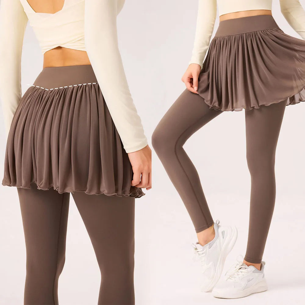 Flexjoy High Waist Sport Wear GYM Fitness Yoga Pants Trousers Skirt With Yoga Leggings for Women Girls