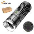 White Lazer Telescopic Zoom White Red Tail Glow Waterproof Rechargeable Usb Led Tactical Torch Light Outdoor Flashlight