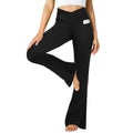 YK5105 Flare Leggings for Women Boot Cut Yoga Pants Cross Waist Workout Soft Wide Leg Flared Leggings