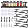 High Quality 4-Layer Wall-Mounted Metal Spice Rack Organizer with 30x17x8cm Size for Kitchen Storage Organization