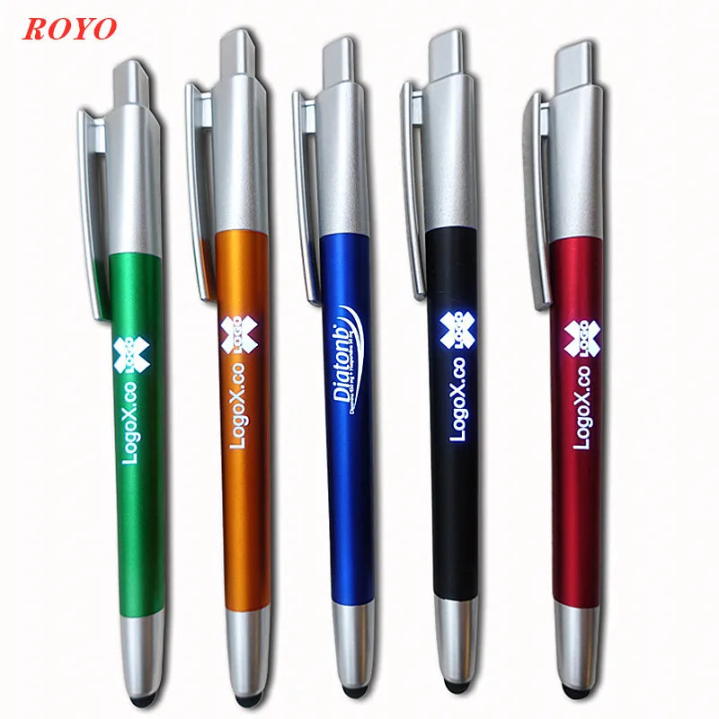 3 in 1 Touch Screen Function Plastic Ball Pen With Led Light Custom Led Logo Pen Stylus Ballpoint  Promotional  Item Gift