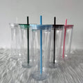2022 New Design 24oz Eco-friendly Plastic Tumbler Cups Wholesale Double Wall Tumblers with Lids and Straws