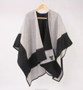 Custom Design Embroidery logo Winter Pure Wool Shawl Designer Brand Luxury Fashion Women Warm Wool Cape Ponchos