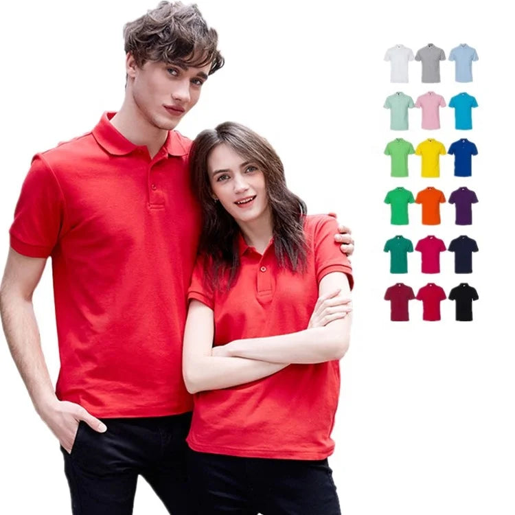 220G Wholesale Men Women Short Sleeve Polo OEM Logo Custom Breathable Cotton Golf Polo Shirts Polo Shirt Tshirt