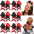 Wholesale 5 Inch Large Cheer Bows Elastic Ponytail Holders Grosgrain Ribbon Hair Bows for Girls Sports Cheerleading