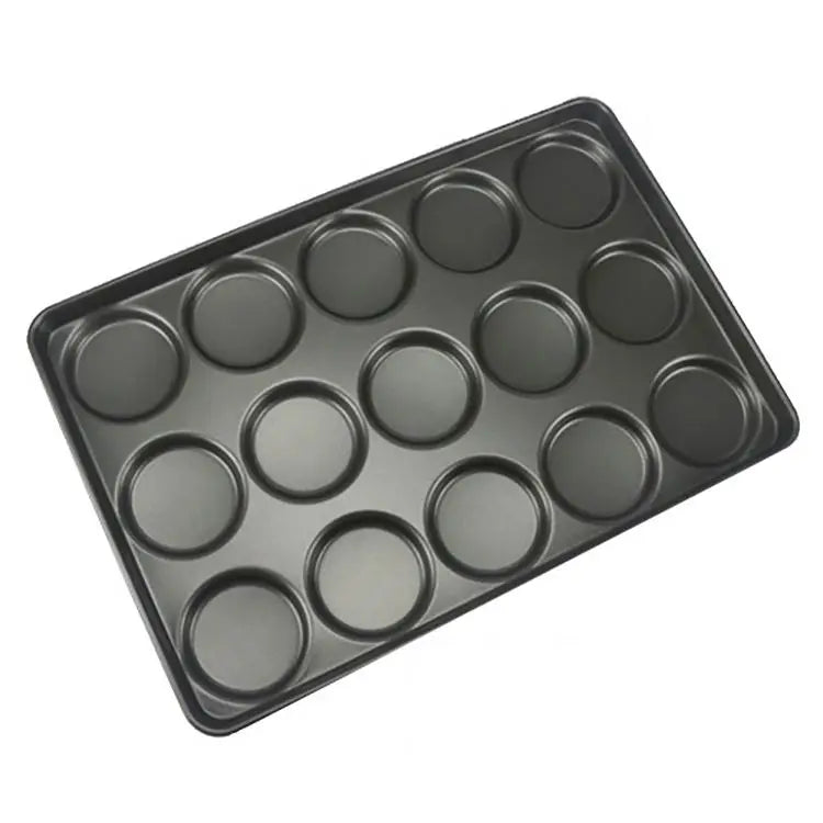 15 Cavity Aluminum Alloy Non-Stick Coating Bun Baking Tray