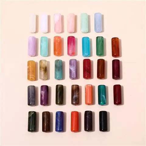 New 8*20cm Colorful Glass Beaded Colorful Irregular Bent Pipe Charm for DIY Necklace Bracelet Jewelry Making Accessories