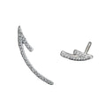 S925 Sterling Silver Earrings with Asymmetrical Diamond and Arrow Korean Fashion Zircon Main Stone Personality Jewelry