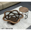 European Modern Nordic Design Living Room Home Furniture Glass Top Round Metal Frame Coffee Table Set