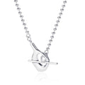 S925 Sterling Silver Small Ball Chain Irregular Hammered Toggle OT Clasp Necklace for Women