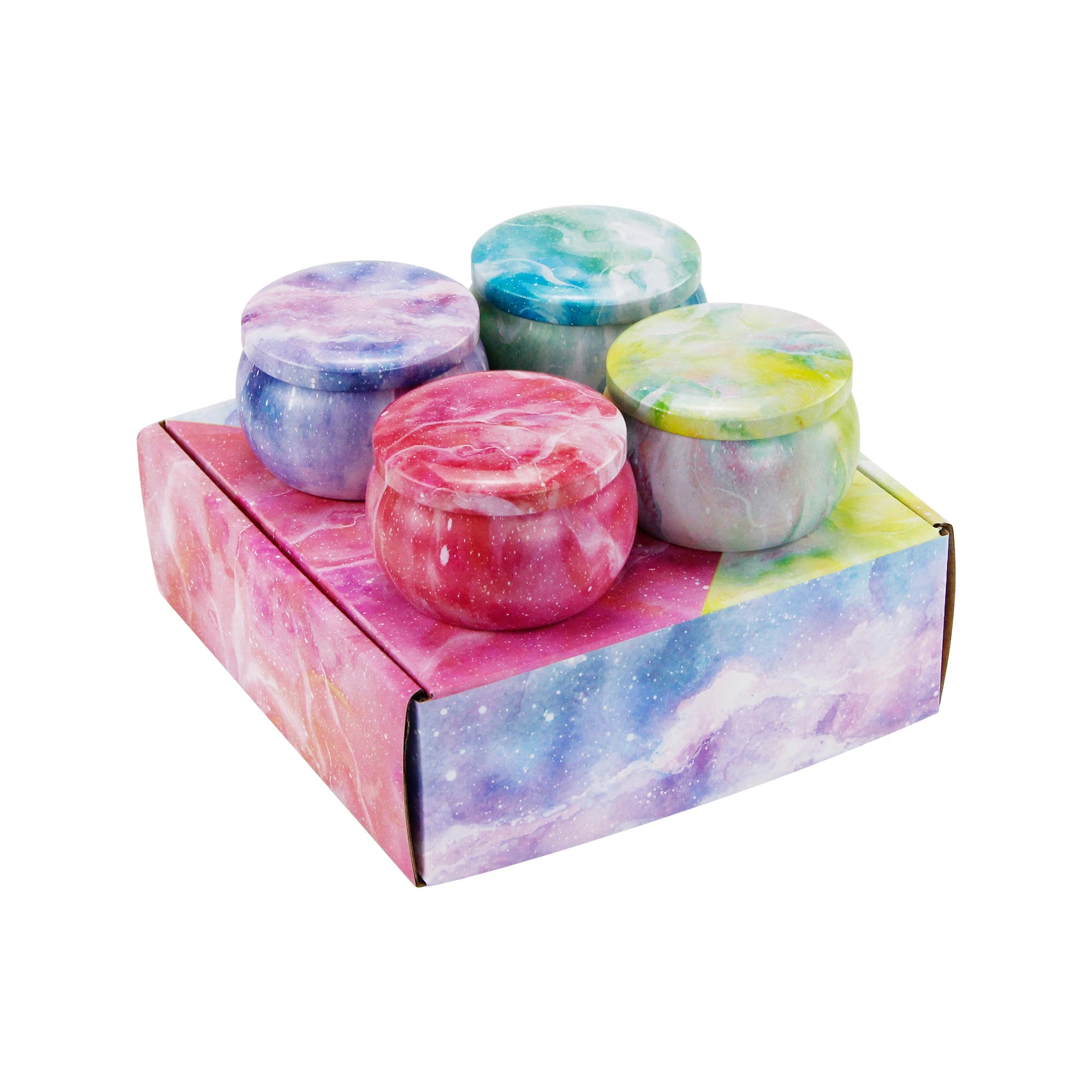Custom Empty Luxury Round 4 Oz 8 OZ  Matt White Candle Tin  Candy Gift Metal Tin Box