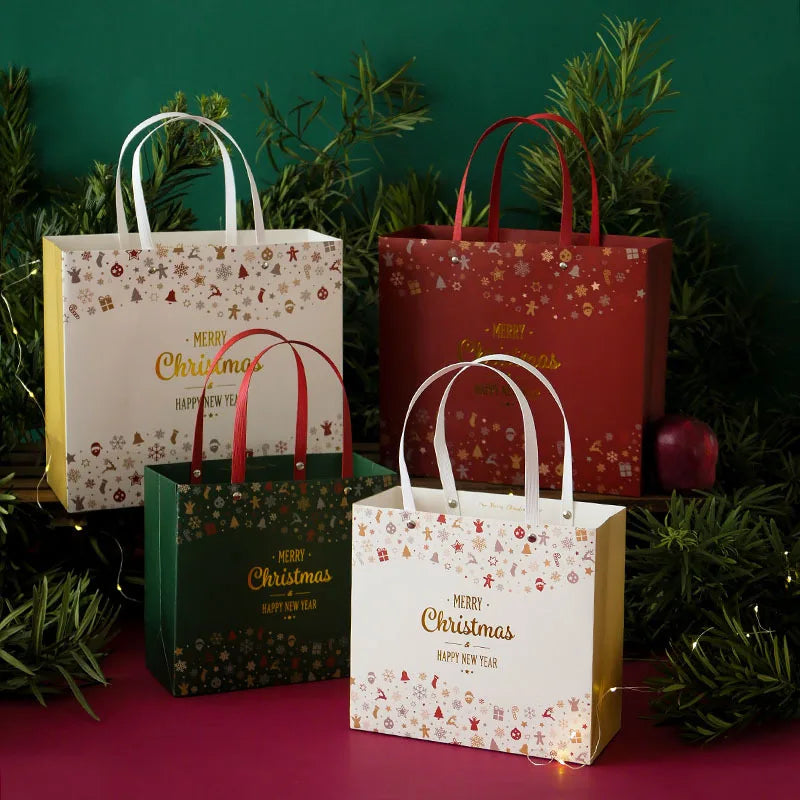 Christmas Gift Bags With Handle Xmas Candy Bags Paper Goody Bags