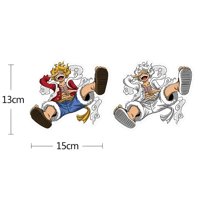 13CM Funny Anime One Pcs Luffy Nami Zoro Ace Chopper 3D Dynamic Gear 5 Luffy Sticker