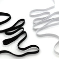 Factory Wholesale Flat 1/4 Inch 6mm Braided Elastic Rubber Band White Black Band for Sewing