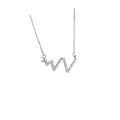 925 Sterling Silver  Heartbeat  Zircon  Necklaces &amp; Pendants for Women Fashion Lady Festival Gift Sterling-silver-jewelry