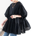 Wholesale 2026 Fall New Style Japanese Solid Color Shirt Women Solid Color Lantern Sleeve Women Pullover Women Shirt