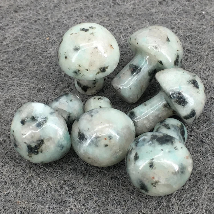 DIY 10pcs Mini Crystal Mushroom Statues Natural Stones Carved Crafts Decoration Quartz Healing Trinket Gift Home Ornament