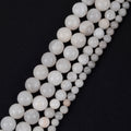 AsVrai U 4-12mm Natural Stone Beads Round Loose White Crazy Agate Beads for Jewelry Making Findings DIY Bracelets Necklaces