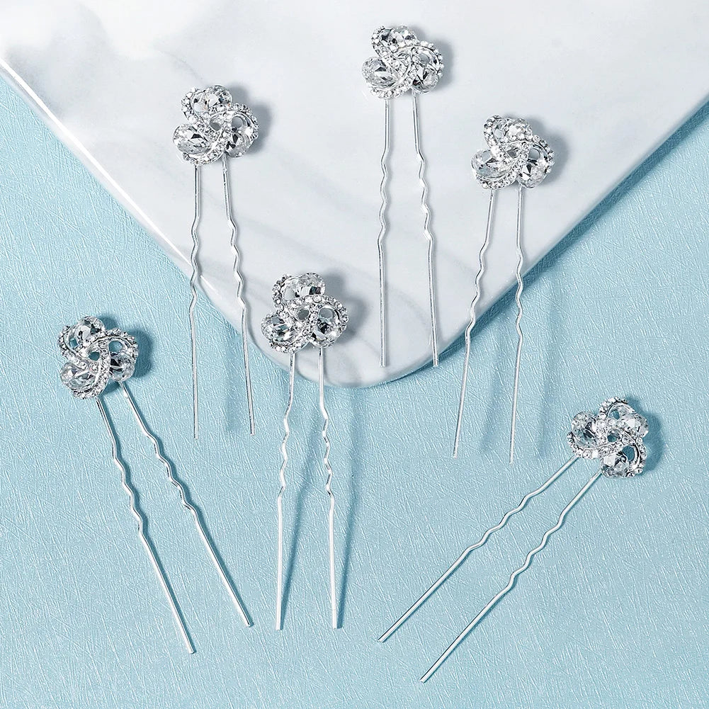 6pcs/pack Flower Bridal Hair Clip Hair Pin Wedding Hair Pin Sets Accessories