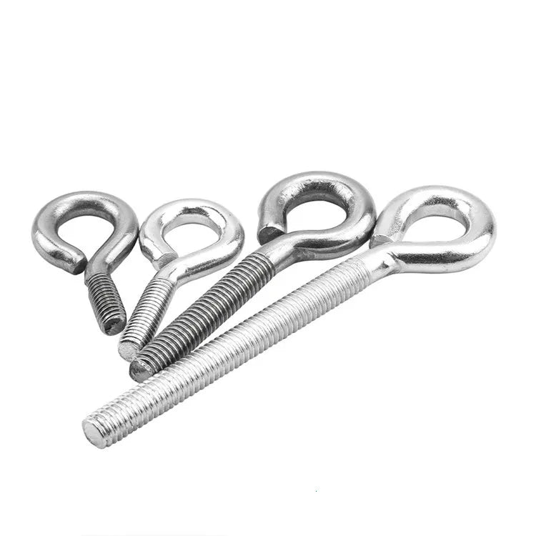 NINDEJIN Eye Bolts Sheep Screw Hook M3 to M10 Stainless Steel/Steel Zinc/Plain Finish Metric