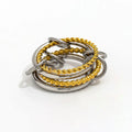 Joolim High-End 18K Gold Plated Two-Tone Four-Piece Layered Rope Round Lines Ring for Women Luxury Jewelry Wholesale