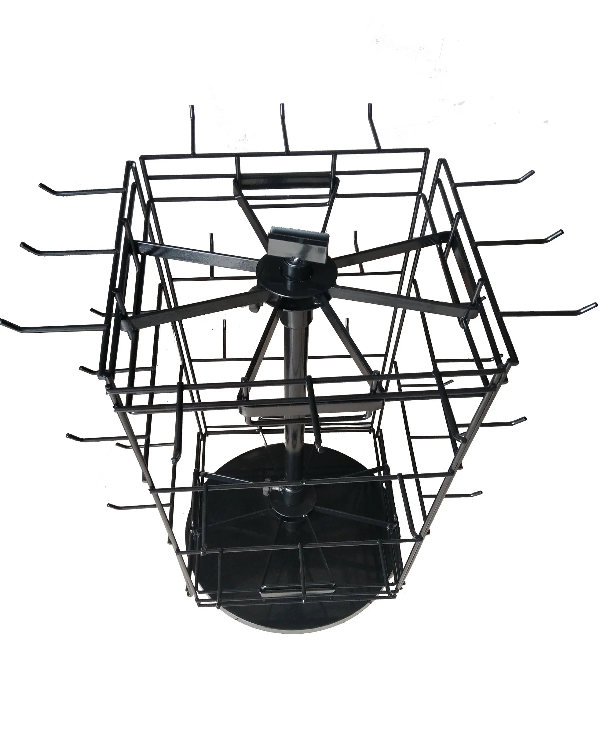 Black Wire Metal Boutiques Merchandise Hanging Items Table Top Spinner Display Racks for Counter Top Trade Show