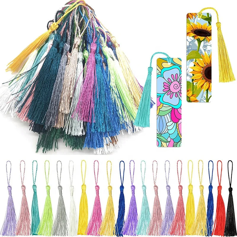 13cm Silky Handmade Mini Tassels Loops Bookmarks 100% Polyester 100pcs DIY Crafts Home Textile Cellphone Decorative Curtains
