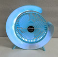 Colorful Night Led Light Office Dormitory Foldable Desktop Moon Usb Charging Fan Homw 3 Mode Change Wind Speed Cooling Effect